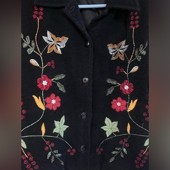 Vintage Y2K embroidered floral acrylic White Stag jacket size S - Picture 4 of 5